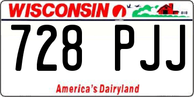 WI license plate 728PJJ