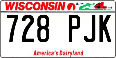 WI license plate 728PJK