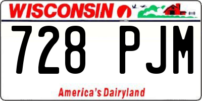 WI license plate 728PJM