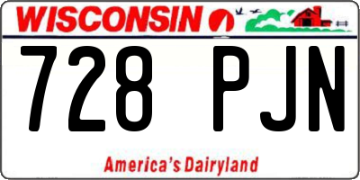 WI license plate 728PJN