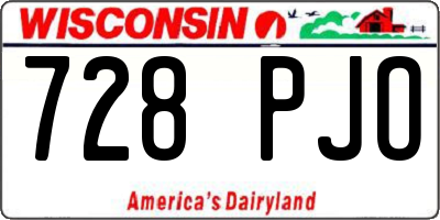 WI license plate 728PJO
