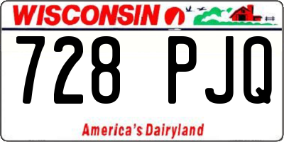 WI license plate 728PJQ