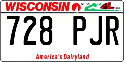 WI license plate 728PJR