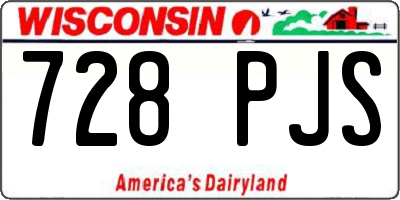 WI license plate 728PJS