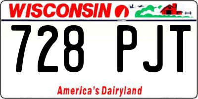 WI license plate 728PJT