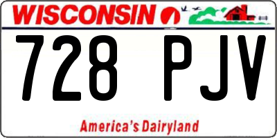 WI license plate 728PJV