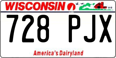 WI license plate 728PJX
