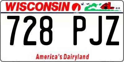 WI license plate 728PJZ