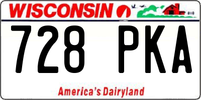 WI license plate 728PKA