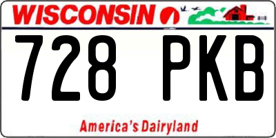 WI license plate 728PKB