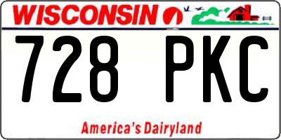WI license plate 728PKC