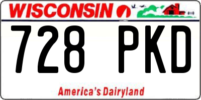 WI license plate 728PKD