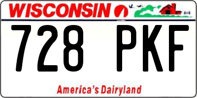WI license plate 728PKF