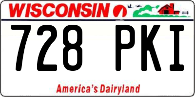 WI license plate 728PKI