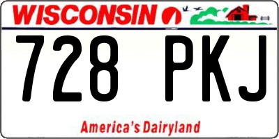 WI license plate 728PKJ