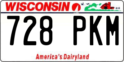 WI license plate 728PKM