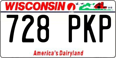 WI license plate 728PKP