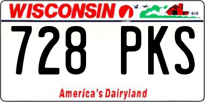 WI license plate 728PKS