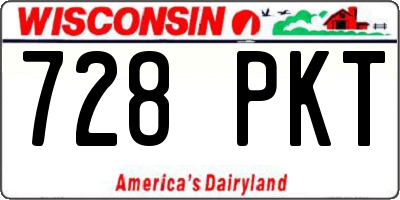 WI license plate 728PKT