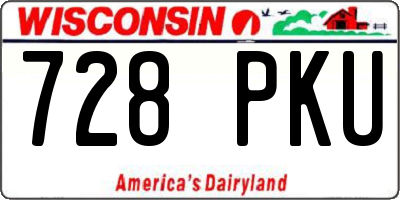 WI license plate 728PKU