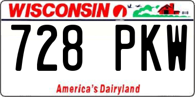 WI license plate 728PKW