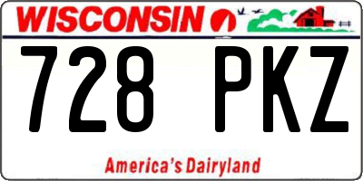 WI license plate 728PKZ
