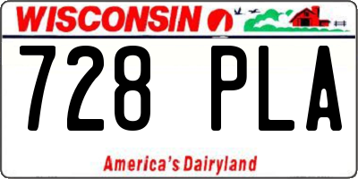 WI license plate 728PLA