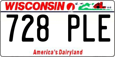 WI license plate 728PLE