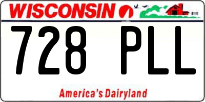 WI license plate 728PLL