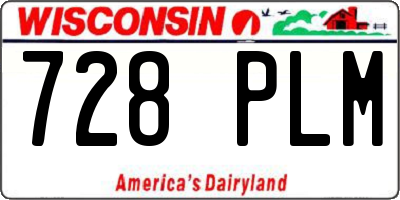 WI license plate 728PLM
