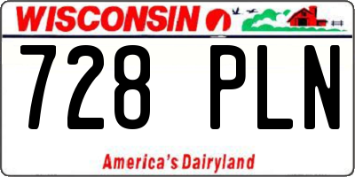 WI license plate 728PLN