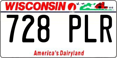 WI license plate 728PLR