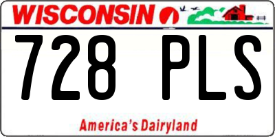 WI license plate 728PLS