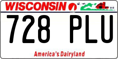 WI license plate 728PLU