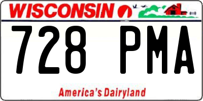 WI license plate 728PMA