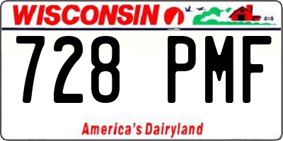 WI license plate 728PMF
