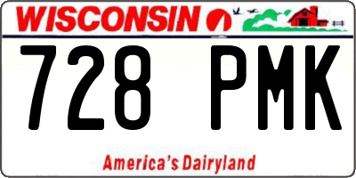 WI license plate 728PMK