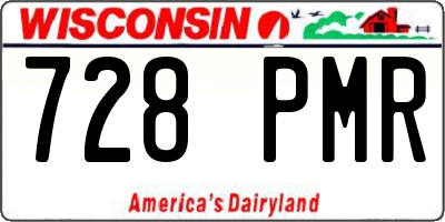 WI license plate 728PMR