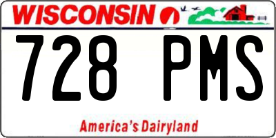 WI license plate 728PMS