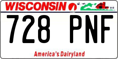 WI license plate 728PNF