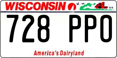 WI license plate 728PPO