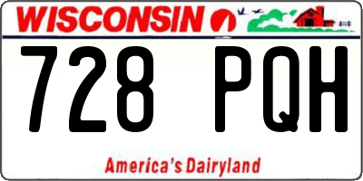 WI license plate 728PQH