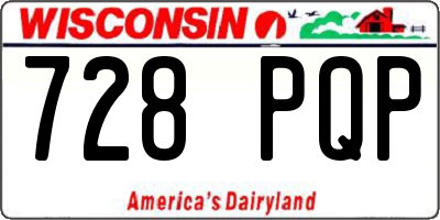 WI license plate 728PQP