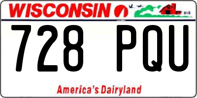 WI license plate 728PQU