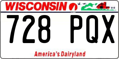 WI license plate 728PQX