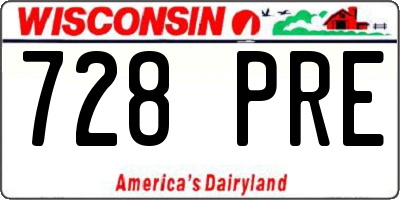 WI license plate 728PRE