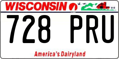 WI license plate 728PRU