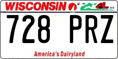 WI license plate 728PRZ