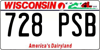 WI license plate 728PSB