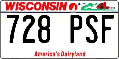WI license plate 728PSF